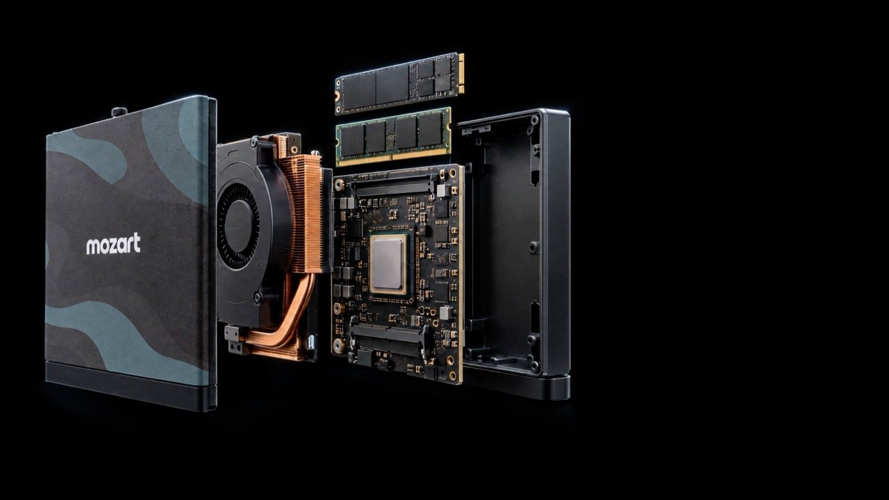 The Mozart unit opened: chassis, cooling, memory and mainboard