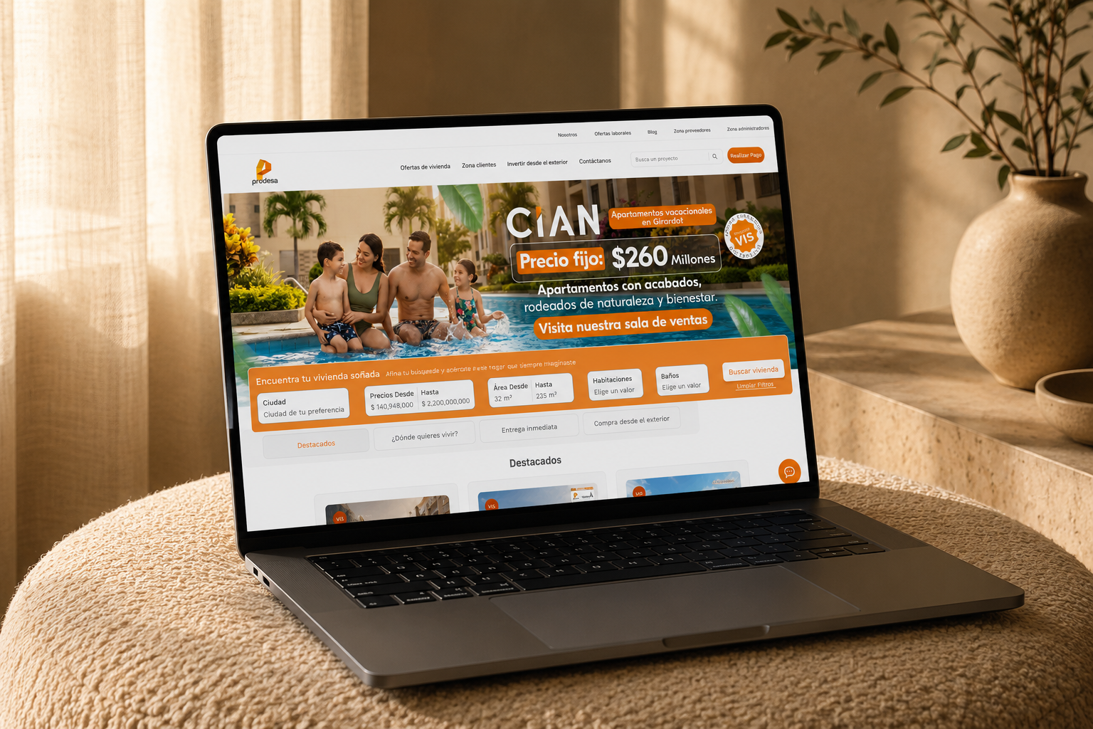Prodesa — dirección digital del sitio web de una de las mayores constructoras de Colombia y Latinoamérica